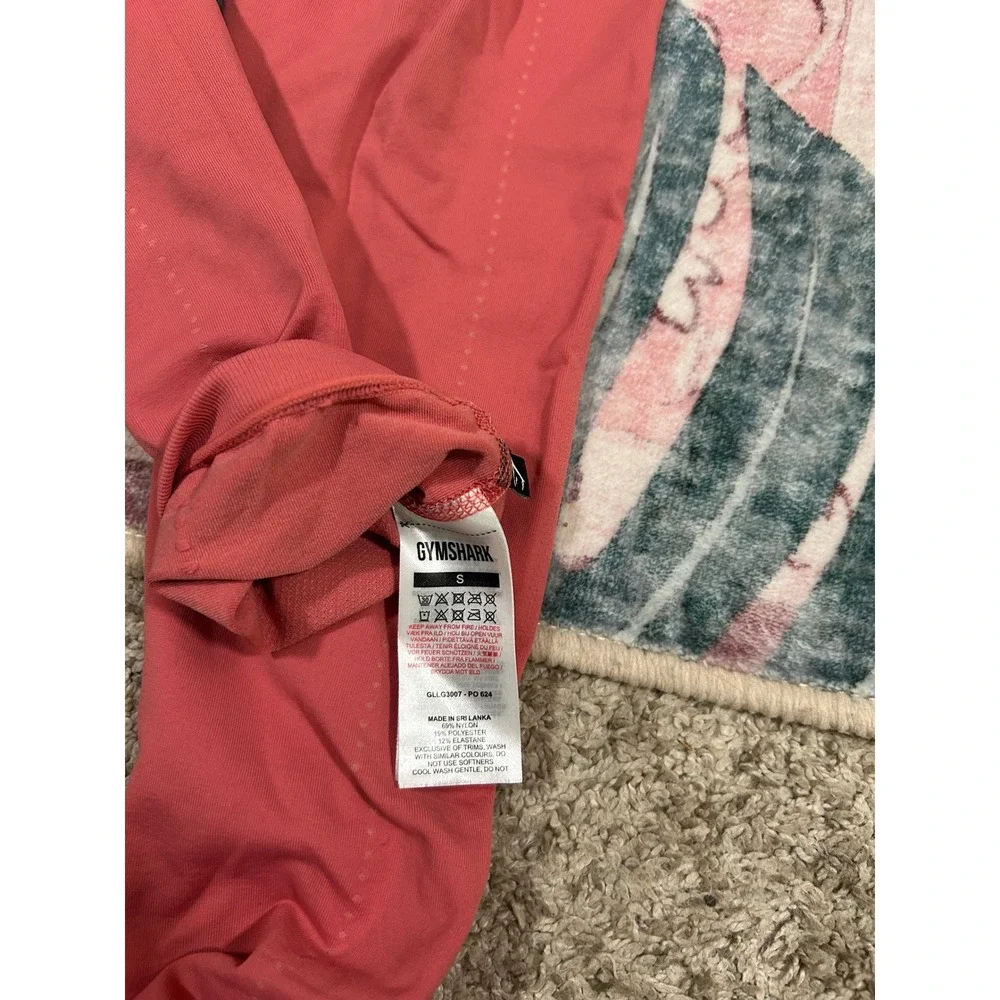 Gymshark Vital Seamless Leggings Coral Pink Orange Workout High Waist‎ Small